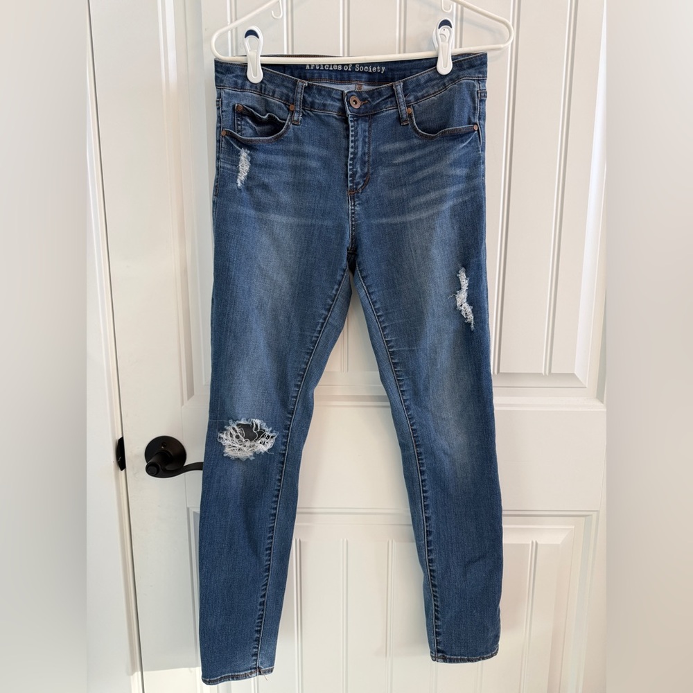 Articles Of Society Distressed Skinny Jeans - Blue size 29